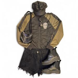 y2k embroidered fairycore whimsygoth boho punk satin bomber